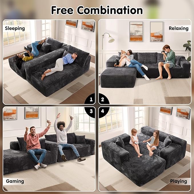 ovios 104" Cloud Boneless Couch - Image 6