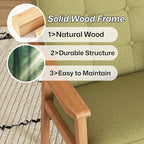 Modern Accent Chair with Arm Rest, Upholstered Linen Fabric Leisure Side Chair - Image 7
