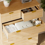 BORNOON 46" Tall Dresser for Bedroom, 6-Drawer Fluted Chest of Drawers - Image 6