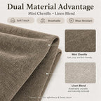 Mini Chenille Linen Blend Upholstery Fabric by the Yard, 57 Inch Wide Soft - Image 2