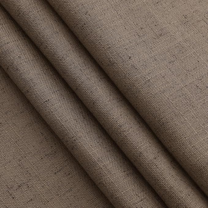 Extra Long Light Brown Curtain 108 Inches Long 2 Panels Set Back Tab Linen - Image 7