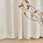 MYSKY HOME Linen Curtains for Living Room 1 Panel, Natural Semi Sheer Curtains - Image 6