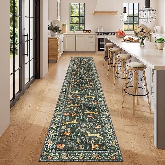 DUKINO 2x12 Washable Runner Rug, Non Slip Animal Rug - Image 3