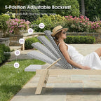 PURPLE LEAF Extra Large Patio Chaise Lounge 2 Pieces French Outdoor Wicker - Image 8
