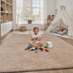 PLHXFR 5x7 Area Rugs Living Room: Fluffy Bedroom Rug Shag Carpet Camel | - Image 4