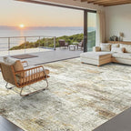 Soalmost 9x12 Area Rugs for Living Room Washable Rug Non-Slip Grey/Rust | Large by Soalmost