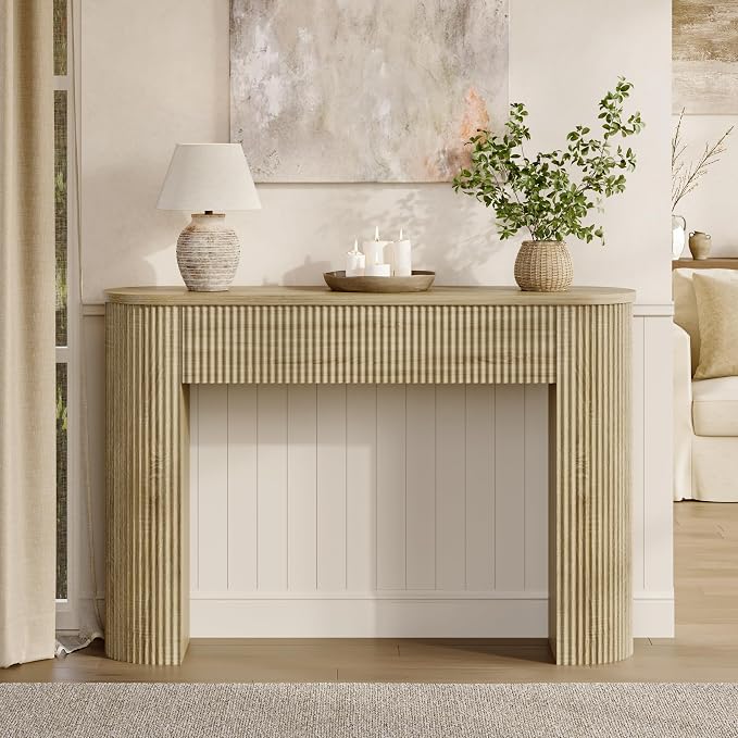 MECHYIN 47" Console Table, Fluted Sofa Table by MECHYIN