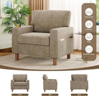 Mid Century Modern Accent Chair, Chenille Comfy Living Room Arm Chairs - Image 9