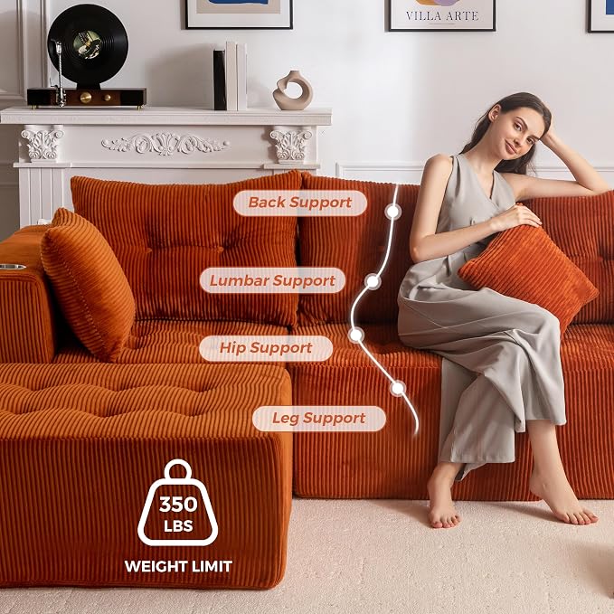 MAXYOYO Modular Sectional Sofa Couch, L Shaped Modern Cloud Couch - Image 3