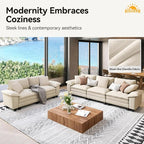 SUNSHINE VALLEY 87.5'' Oversized Loveseat Couch and Chair Set, 3-Seat Chenille - Image 8