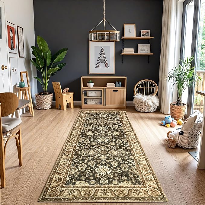 Washable Runner Rug, 2x6Ft Floral Runners - Image 7