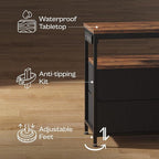 Huuger LED TV Stand for Bedroom, 55 Inch Fabric Dresser - Image 8