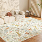 DUKINO 6x9 Area Rug, Washable Animal Living Room Rug Non Slip, Low Pile - Image 9
