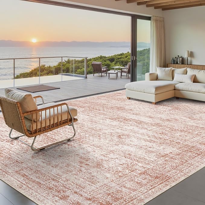 Soalmost Washable Area Rug 8x10 Large Soft Pink Rugs - Image 2