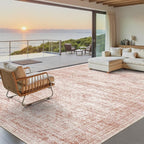 Soalmost 9x12 Area Rugs for Living Room Washable Rug Non-Slip Pink | Large - Image 2