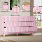 BORNOON Fluted 6 Drawer Dresser, 47.2" Wide Modern Boho Chest of Drawers - Image 4