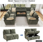 Ihanherry Large U-Shaped Sectional Sofa Bed, 8-Seater Convertible Sleeper - Image 5