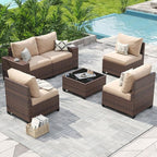 Aoxun Patio Fruniture Sets, Wicker Outdoor Patio Furniture Set by Aoxun