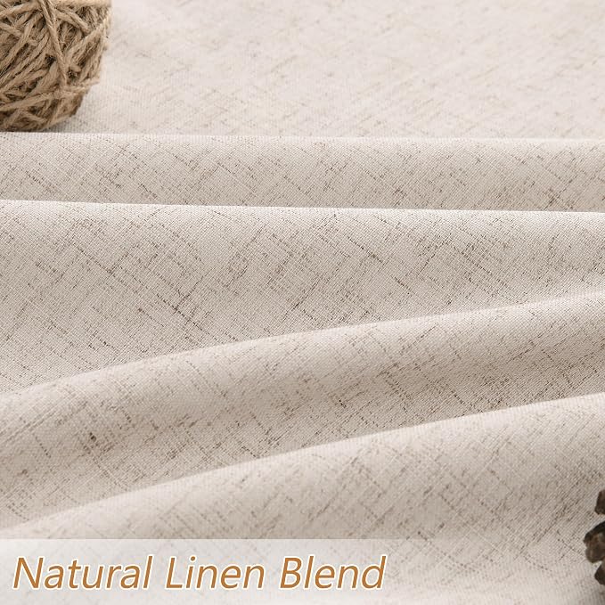 Oatmeal 100% Blackout Curtains 84 Inch Length 2 Panels Set - Image 3