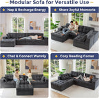 MAXYOYO 132" L Shaped Modular Sectional Sofa - Image 4