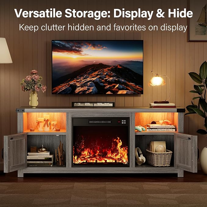 YESHOMY LED Fireplace TV Stand - Image 5