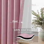 100% Blackout Curtains 120 Inch Length 2 Panels Set - Image 4