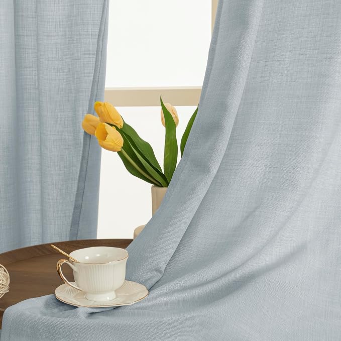 Light Filtering 72 inch Long Linen Curtains - Image 3