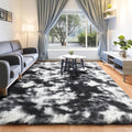 Black and White Rugs for Bedroom Living Room, Fluffy 4x6 Indoor Bedside Floor by ONASAR
