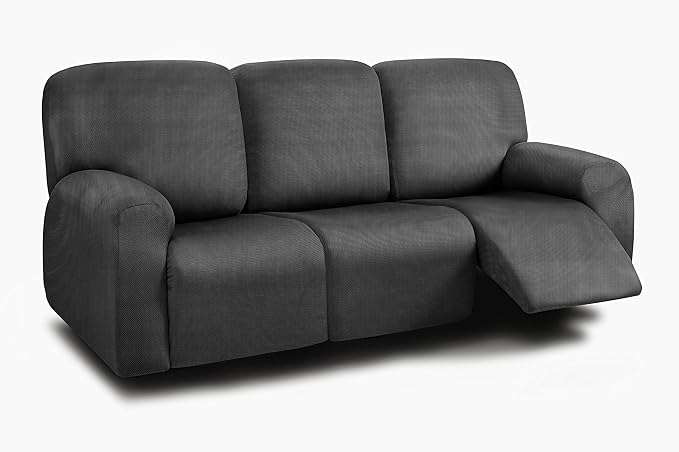 ULTICOR 8-Pieces Recliner Sofa Covers, Yarn Dyed Stretch Reclining Couch Covers by ULTICOR