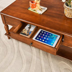 Mid-Century Modern Living Room Coffee Table Set, 2-Piece Solid Wood Living Room - Image 7
