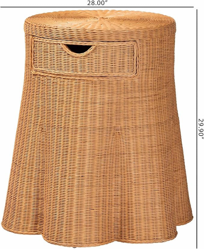 Bali & pari Dayo Scalloped Natural Rattan Console Table - Image 3