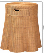 Bali & pari Dayo Scalloped Natural Rattan Console Table - Image 3