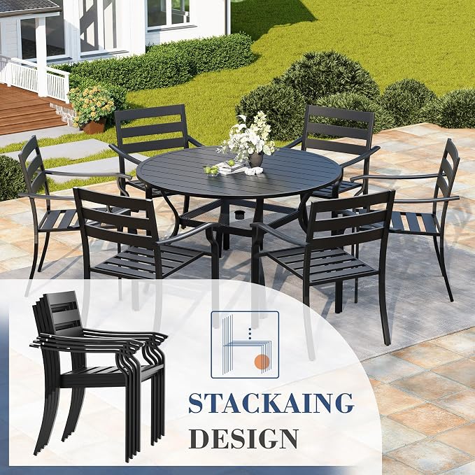 HOMREST 7 Piece Outdoor Patio Dining Set - Image 4
