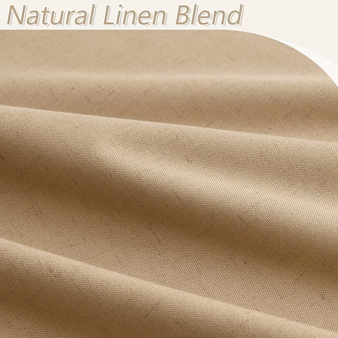 100% Blackout Linen Curtains 96 Inch Length 2 Panels Set - Image 3