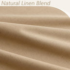 Camel Brown 100% Blackout Linen Curtains 63 Inch Length 2 Panels Set - Image 3