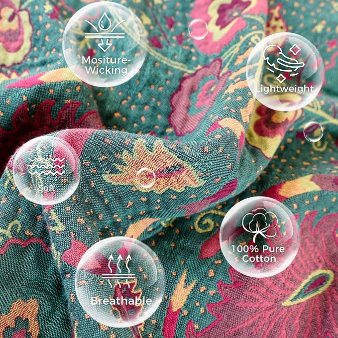 LUTBM Boho Throw Blanket for Bed 100% Cotton Soft Lightweight Quilt Home Decor - Image 7