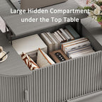 Fluted TV Stand and Coffee Table Set of 2, 86.6'' TV Console - Image 7