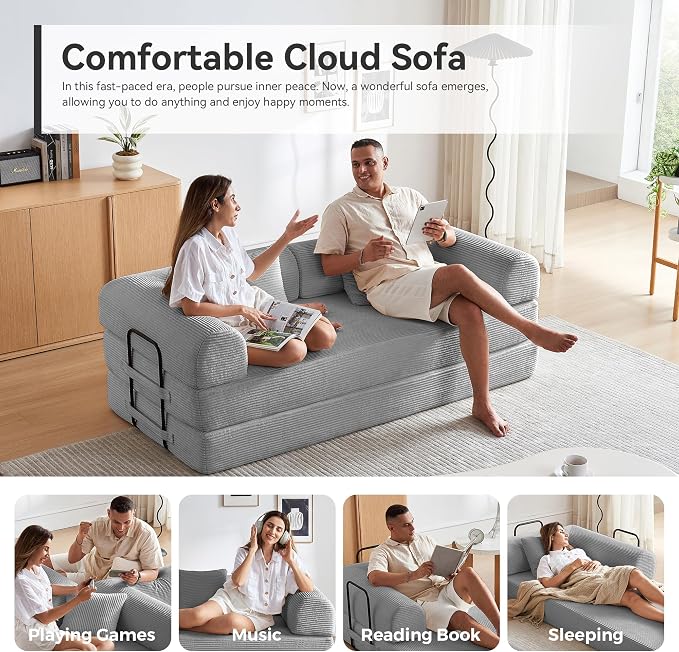 Convertible Sleeper Sofa Bed, Sleeper Sofa - Image 11