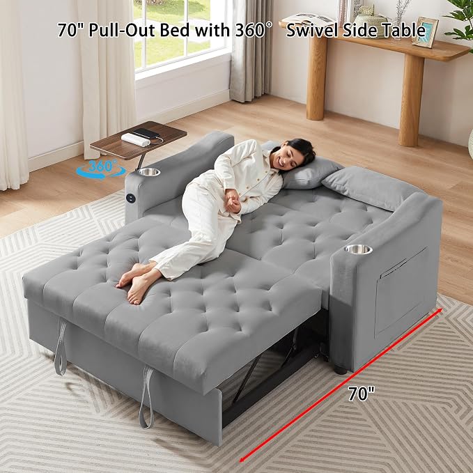 Auvsoce 53'' Convertible Sleeper Sofa Bed - Image 2