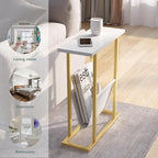 Yusong Small Narrow Side Table for Small Spaces, 17.7" W Slim End Table - Image 6
