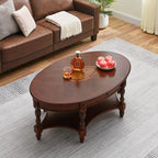 Solid Wood Oval Coffee Table - Image 7