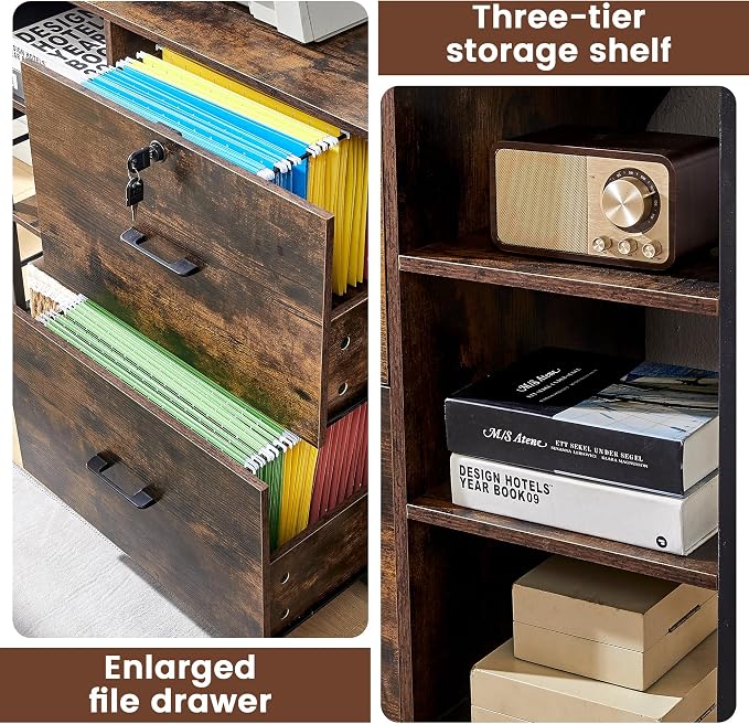 45" File Cabinet for Home Office, Mobile Office Storage Cabinet - Image 3