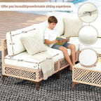 7-Piece Generous Patio Furniture Set, Wicker Outdoor Sectional Set - Image 5