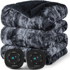 Bedsure Faux Fur Electric Blanket Queen Size, Dual Control Heated Blanket Queen by Unknown