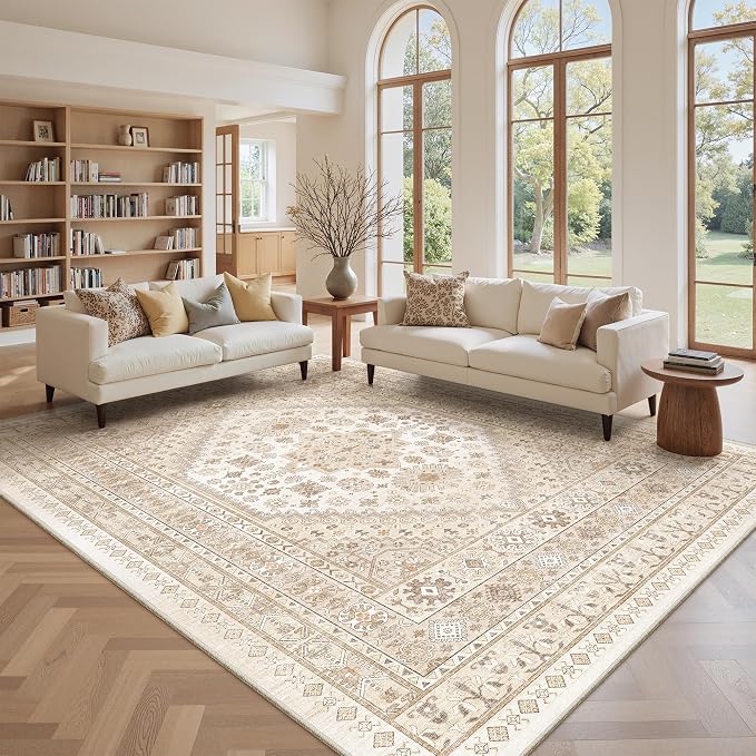 9x12 Area Rugs for Living Room, Large Washable Rug, Dining Room, Low Pile - Image 4
