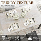 Hooseng Dining Table Set for 4, Faux Marble Small Kitchen Table Chairs Set of 4 - Image 4
