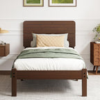 BOSRII 14in High Solid Bamboo Wood Platform Twin Size Bed Frame by FORYOURBETTERSLEEP