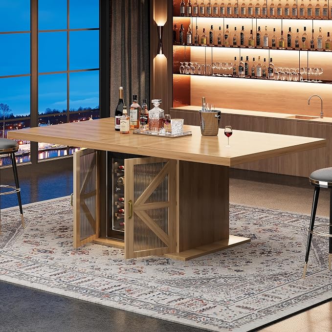 LVB Dining Table for 4-6, Modern Wood Dining Room Table, Farmhouse Rectangular - Image 8