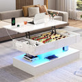 39.4" Large Lift Top Coffee Table, Modern High Glossy LED Coffee Tables by chartustriable