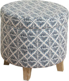 Homepop Home Decor | Upholstered Round Storage Ottoman | Ottoman - Image 5